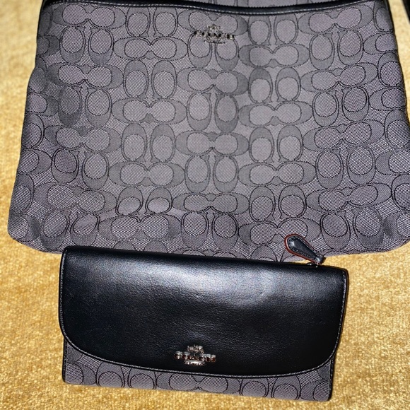 Authentic Coach cross body & matching wallet